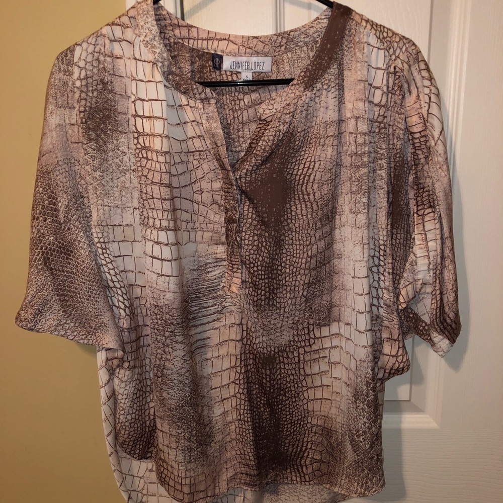 Jennifer Lopez Silk 3/4 Sleeve Blouse (S)